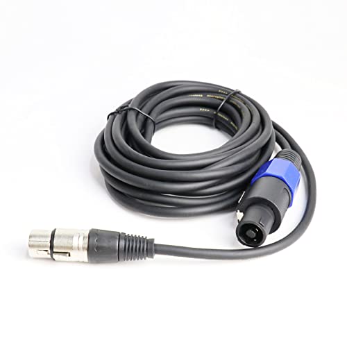 HBU 20 стапки Speakon Meal To 3 Pole XLR Femaleенски кабел - 10ft Professional MIC 3 PIN PIN CONCENTION WIRE - MICROPHONE AUDIO JACK SPACK -ON