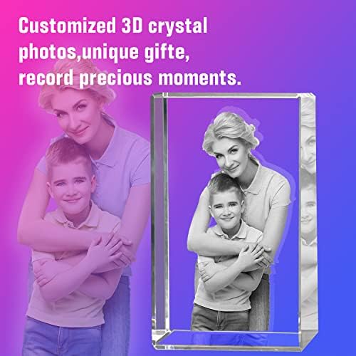 Есткетична персонализирана 3Д кристална фотографија, прилагодена 3Д кристална фотографија, ласерска гравирана фотографија во кристал,