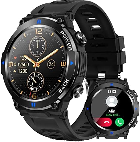 Паметни Часовници За Мажи, 1.32 Воени Часовници Мажи, IP68 Водоотпорен Со Bluetooth Повик, Паметни Часовници За Мажи На Отворено Со Отчукувањата