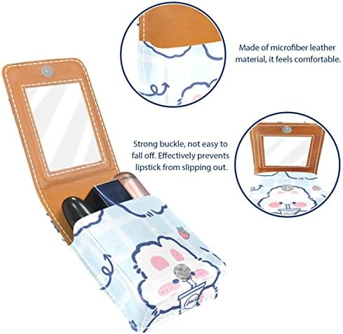 Кармин за шминка ОРИУКАН торба ЗА кармин со огледало пренослива торбичка за складирање кармин организатор за складирање сјај за усни, цртан