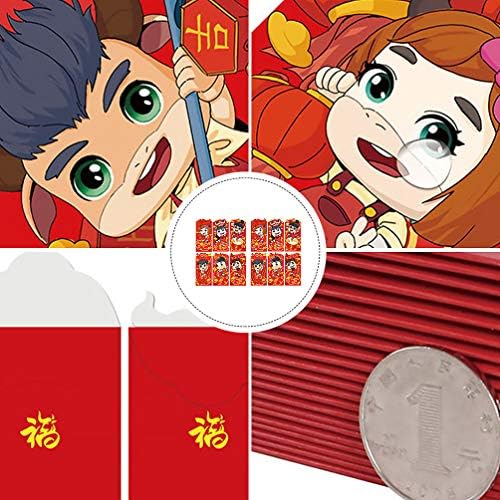 Бестојард Црвени Подароци 12 парчиња 2021 Кинески Класични Црвени Пликови 3д Вол Нова Година Хонг Бао Пликови За Подароци Со