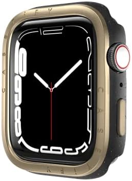 CaseTify Impact Watch Case [Brushed Aluminum Bezel] Компатибилен со Apple Watch Series 7-8 - 41mm - злато