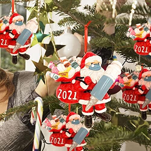 Божиќни украси 2021 година, Смешни украси за новогодишни елки, креативни рачно изработени Дедо Мраз Декорации за забави за забава