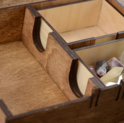 РАЧНО ИЗРАБОТЕНА Дрвена кутија за тарот картичка и кутија За складирање кристални Кристали викан кутија