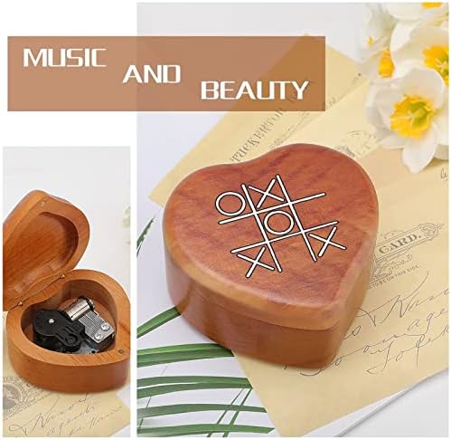 Tic Tac Toe Noughts and Crosses Board Doid Touden Music Box Hearth Musical Boxes Vintage Wood Box за подарок