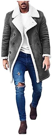 Menssdq Менс зимски палта, колеџ со долг ракав јакна човек зимски туничен обичен тесен лаптоп густо со џебови