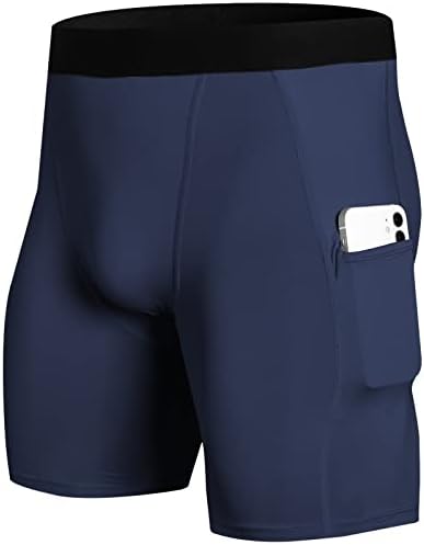 Компресија шорцеви мажи со џеб спандекс долна облека спортски кратко ладно суво трчање хулахопки шорцеви за изведба на базелиер