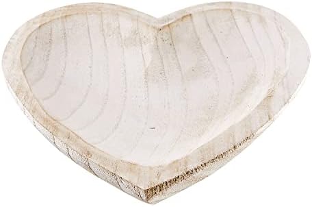 Дизајн студио Санта Барбара Свадба Паулоунија дрвен чаша од срце, 10,5-инчи, бело