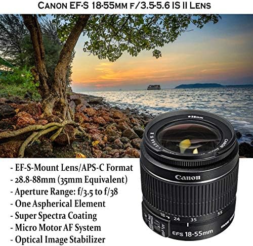 Canon Eos Rebel T7 Дигитална SLR Камера Со Canon EF-S 18-55mm Слика СТАБИЛИЗАЦИЈА II Објектив, Sandisk 32gb Sdhc Мемориски Картички