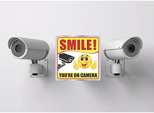 Насмевка вие сте На Камерата Налепница-6 х 6 Големи Видео Надзор Налепници ВИДЕО НАДЗОР Снимање Предупредување Знак Ламинат Винил