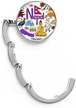 Непал Љубов Срце Пејзаж Национално Знаме Маса Кука Декоративни Затворач Продолжување Преклопен Закачалка