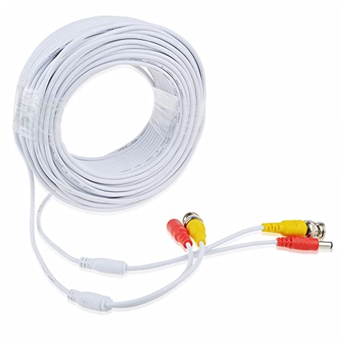 SLLEA 25FT WHITE BNC CONNECTOR CONNECTOR VIDEO POWER WIRE CODER Замена за Q-SEEE CAMEAME CAMBAL QT5440 QT228