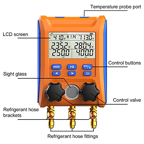 Дигитален мерач на повеќекратни мерачи на дигитална HVAC и LD-100 загреана диода HVAC Детектор за истекување на ладење AC Sniffer