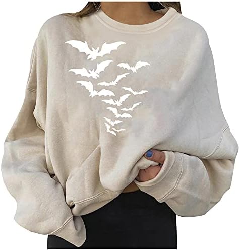 Џемпери жени жени Ноќта на вештерките од тиква печати џемпер за џемпери од тиква тиква дами за џемпери врвови
