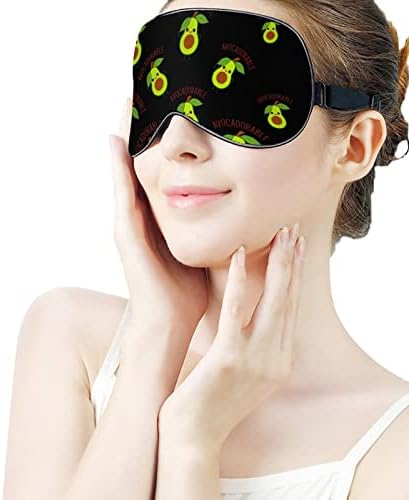 Симпатична авокадо за спиење за слепите маски за очила за очи со сенка на очи со прилагодлива лента за жени мажи ноќ