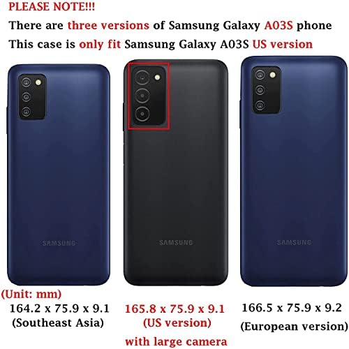 Lbyzcase За Случајот Samsung Galaxy A03S Со Држач За Картички, Издржлив Луксузен Магнетски Фолио Флип Кожен Патент Џебен Ремен За Зглобови