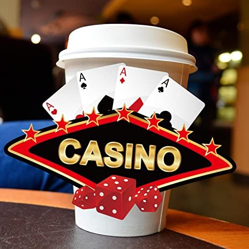 Декорација на казино за украсување Казино теми за исечоци 48 парчиња Лас Вегас Партија за декорација Фото штанд