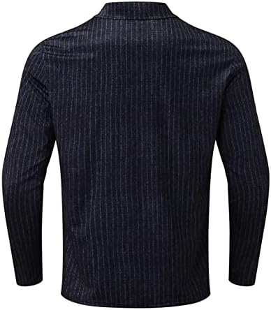 Xxbr Поло кошули за мажи 1/4 патент Шипер со цврста случајна склопување со јака со долг ракав тенок фит поло голф кошула, врвови,