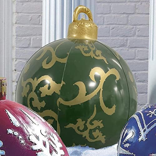 HHMEI Божиќни декори топка - 23,6 инчи за декорација топка на отворено Божиќно надувување украсена топка за домашен Божиќен декор sgcabii6pqzpgy