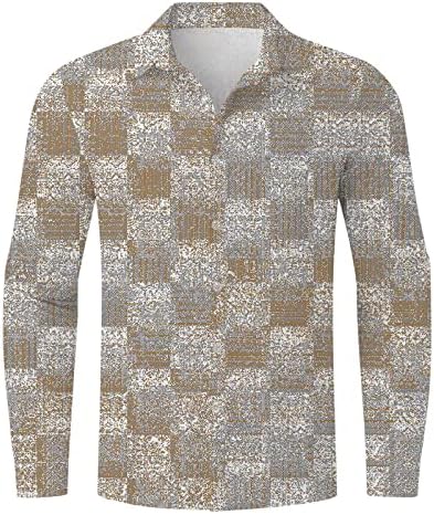 Есенски кошули за мажи мажи есен зимски сингл на градите случајни лапчиња со целосна печатена плажа со долги ракави мажи врвни нови