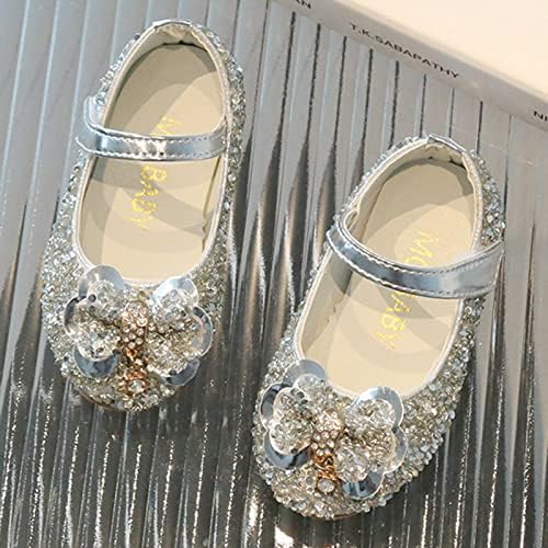 Деца чевли моден бенд дијамант рамен дно принцези чевли мода лак принцеза чевли меки долниот дел на лакот сандали