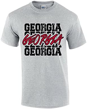 Менс фудбалски тим Боја Georgiaорџија Ретро Повторете го графичкиот маица со кратки ракави