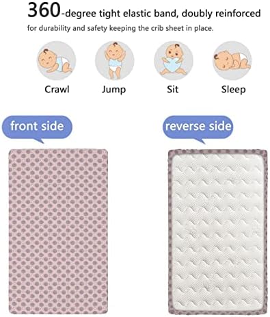 Пригушени бои со тематски опремени мини чаршафи, преносни мини креветчиња со меки и затегнати вградени креветчиња за креветчиња за момче или девојче или расадник,