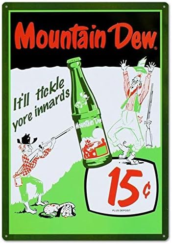 Mountain Dew Soda 15 центи лимен знак метал wallид знаци сала гаража постер лимен знак 7.8x11,8 инчи