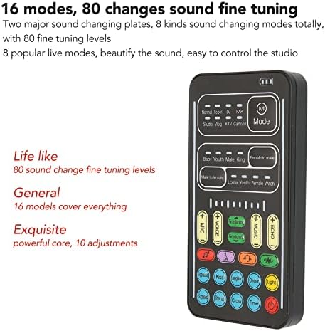 Гласовен менувач, преносен глас за менување на глас за гласовно менување на глас со 8 звучни ефекти и звучни промени во рачен микрофон за менување