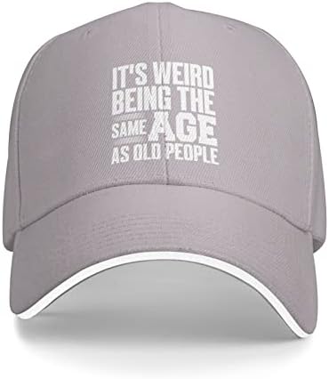 Чудно е да се биде во иста возраст како и старите смешни подароци за жени мажи подароци мажи жени бејзбол капаче измиена тато капа
