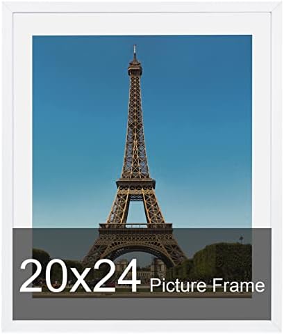 Homeseven 20x24 рамка, рамка за слика 20x24, измешана со 16x20, цврсто дрво постер рамка-хоризонтален и вертикален wallид што виси за дома,