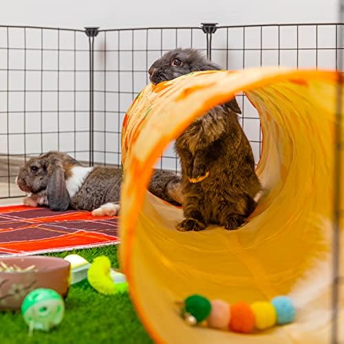 Тунел за зајаци Орзеко - Интерактивна игра за играње на цевки со 2 дупки за заморчиња за свињи, стаорец, стаорец, маче кученце, малечки