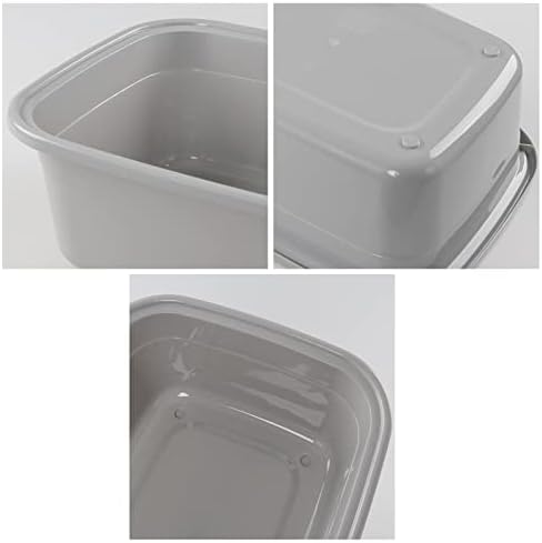 SandMovie 18 кварта пластична чинија со пластични садови, плитки пластични мијални мијалници, 3 пакувања, сива боја