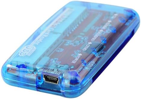 Проucирен USB 2.0 со голема брзина на сите во 1 читач на повеќе картички SD/XD/MMC/MS/CF/SDHC-BLUE