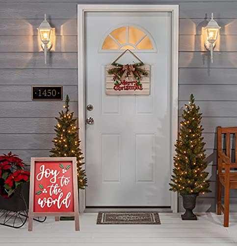 Колективна куќа-радост до светот, дрвена Божиќна табла со штанд, Божиќен дрвен рустикален декор, фарма куќа инспирирана од Божиќ
