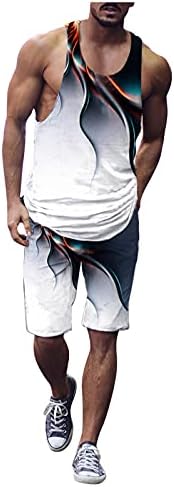 Мажи тренерки за машка елек 3D плус ракав костум за слободно време Фитнес што работи со кратка големина спортски мажи костуми и комплети