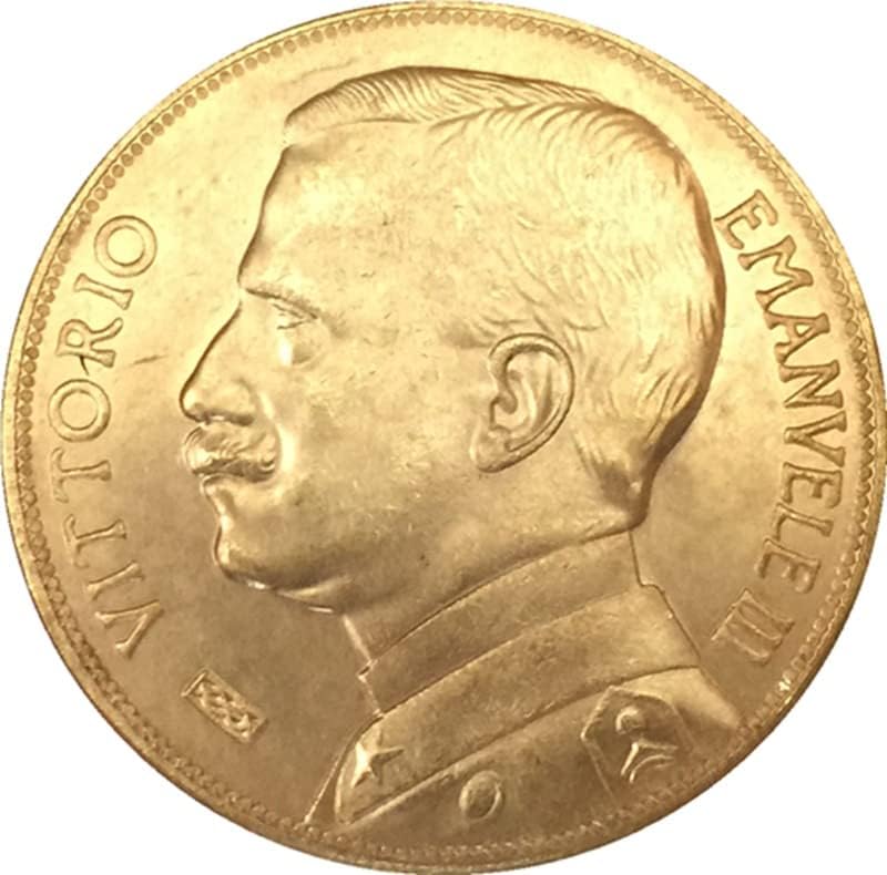 1912 Италијански Монета 50 Лири Чист Бакар Позлатени Антички Сребрен Долар Монета Занает Колекција