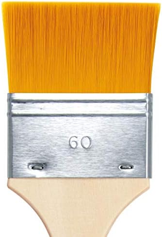Студентска серија на Да Винчи 5076 помлада четка за боја, рамна еластична синтетичка со рачка со лакирана не-ролна рачка, големина 40