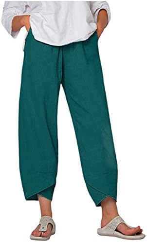 Beuе жени палацо салон панталони широка нога плус големина исечени пижами дното на буги панталони јога џемпери со џебови