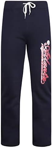 Genенеиск женски Атланта Сити Бејзбол навивачи салон панталони пижами џемпери - морнарица