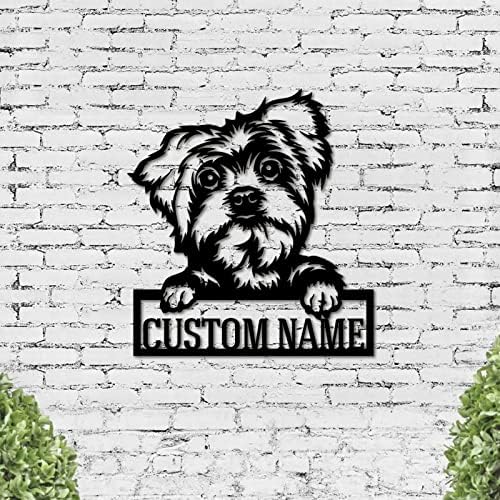 Ditooms Custom Metal Wallид уметност, персонализиран метален знак за кучиња, сопствена метална знак, знак за име, подарок за домаќинство,
