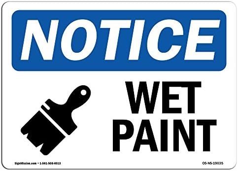 Знаци за известување OSHA - знак за влажна боја со симбол | Екстремно издржливо направено во знаците на САД или тешка винилна