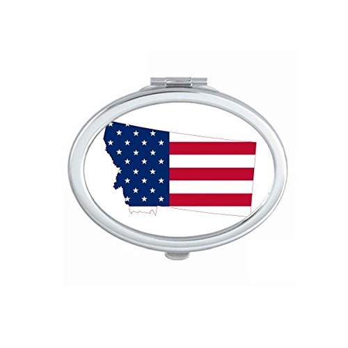 Монтана САД мапата starsвезди ленти со форма на знаме Огледало Преносно преклопно шминка со двојни странични очила