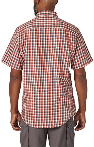 Wrangler Riggs работна облека за машки кратки ракави за кратки ракави со карирана кошула за работа