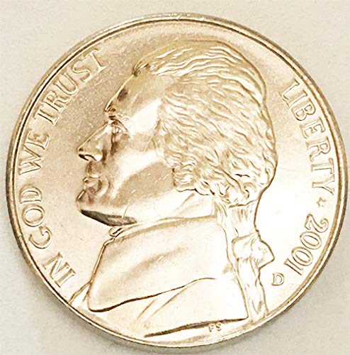 2001 P&D BU effеферсон Никел Избор не е опкружен во сет на монети од нане 2 нане 2