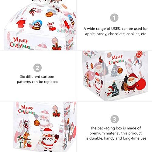 ЈАРДВЕ 8 парчиња Божиќна Кутија За Завиткување Подароци Божиќна Шема Печатена Кутија За Складирање Подароци Пластична Кутија За Пакување Бонбони