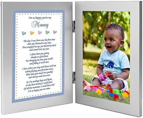 Поезија Подароци Бебе Момче Рамка За Мама-Слатки Зборови На Мама Од Син за Нејзиниот Роденден Или Денот на Мајката - Додадете 4х6 Инчи Слика