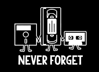 Никогаш не заборавајте смешен флопи диск VHS Casette Makarios LLC | автомобили камиони Ванс wallsидови лаптоп mkr | Бела | 5,5 x 4,5 |