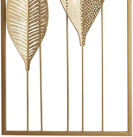 Космолизирање со космополитски метален лист висок исечен wallиден декор со златна рамка, сет од 2 12 W, 36 H, злато