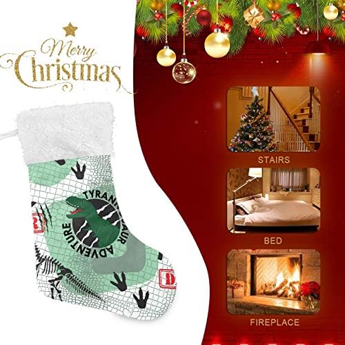 Алаза Божиќни чорапи Диносауруси Т-Рекс Класик Персонализирани големи декорации за порибување за семејни празнични сезони за забави Декор 1